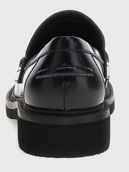 Damen Mokassins aus Leder in Schwarz Farbe