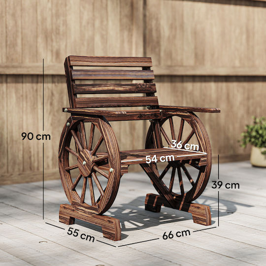 Outdoor Wooden Charcoal Outdoor Chair 66x55x90cm