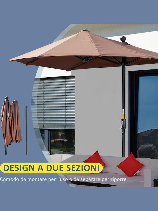 Hanging Circular Metal Brown Garden Umbrella F2m