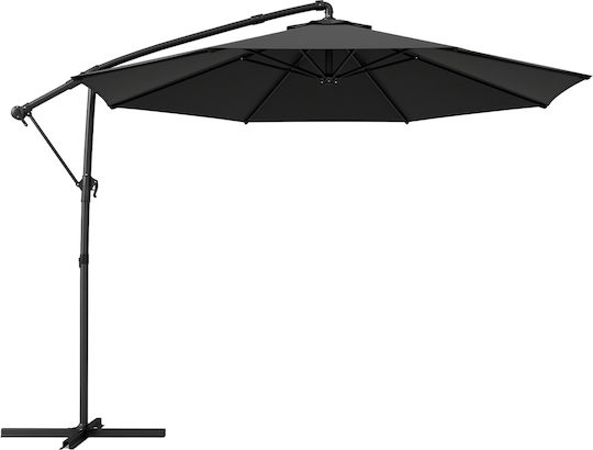 Hanging Circular Parasol Metal Black Φ3m