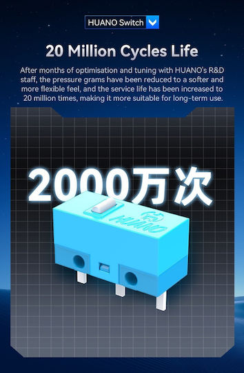 Attack Shark Ασύρματο RGB Gaming Ποντίκι 22000 DPI Λευκό