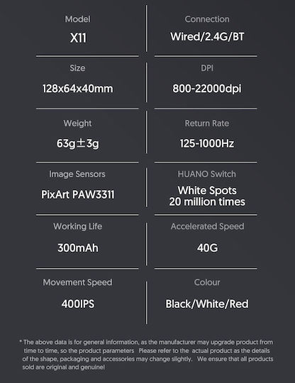 Attack Shark Ασύρματο RGB Gaming Ποντίκι 22000 DPI Λευκό