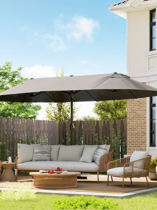 Round Metal Grey Parasol Φ4.6xH2.38m