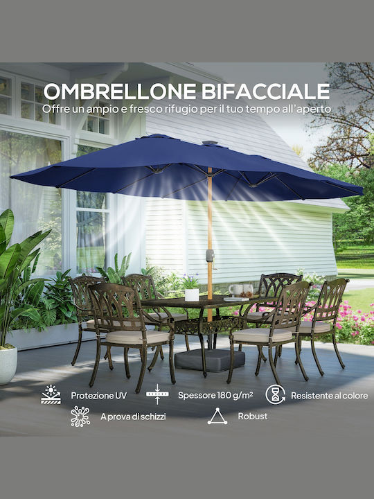 Professional Circular Metal Garden & Terrace Parasol Blue Diameter 2.8m