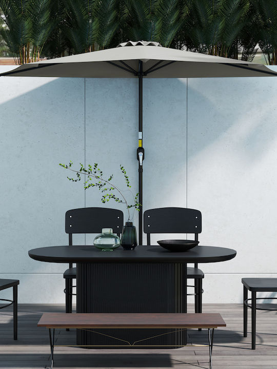 Wall Mounted Circular Metal Grey Parasol F2.7m