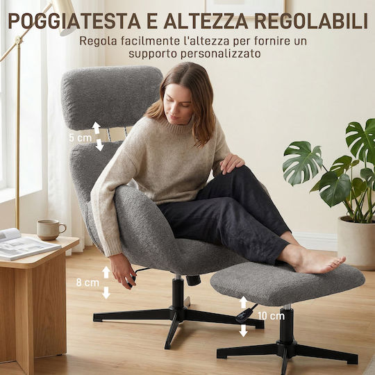 HomCom HomCom Bürostuhl mit Einstellbaren Armen Grau