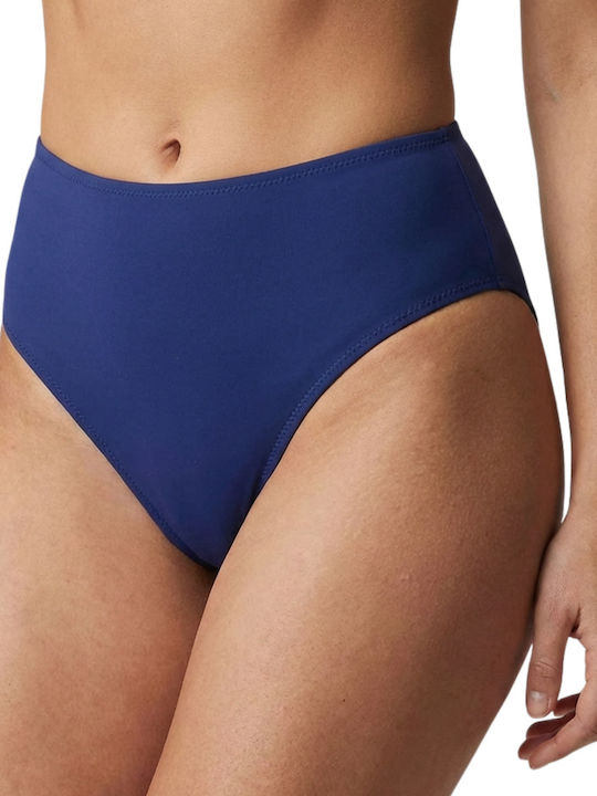 Slip Bikini Talie Înaltă Albastru Egeean