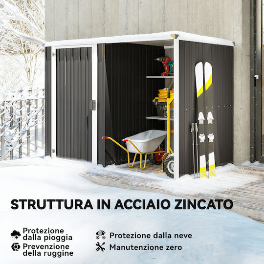 Metallic Garden Shed Galvanized L2.31xW1.25xH1.62m