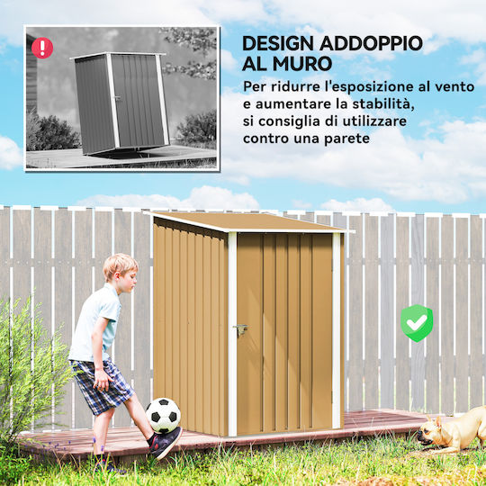 Metallic Garden Shed Galvanized Yellow L1xW1.04xH1.6m