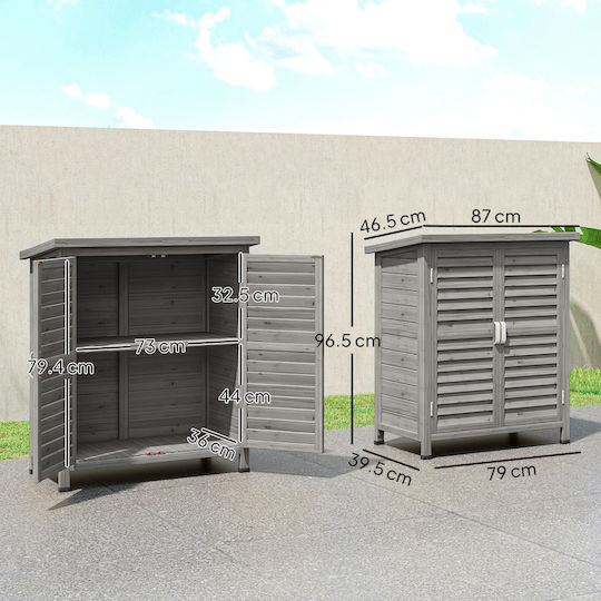 Wooden Garden Shed L0.87xW0.465xH0.965m