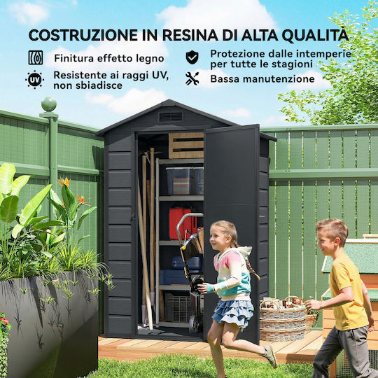 Kunststoff Gartenhaus mit Lüftungsschlitzen M1.28xB1.04xH1.96m