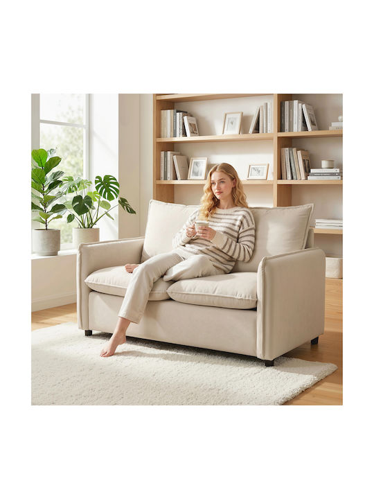 Two-Seater Couch Cream 131x73x80cm