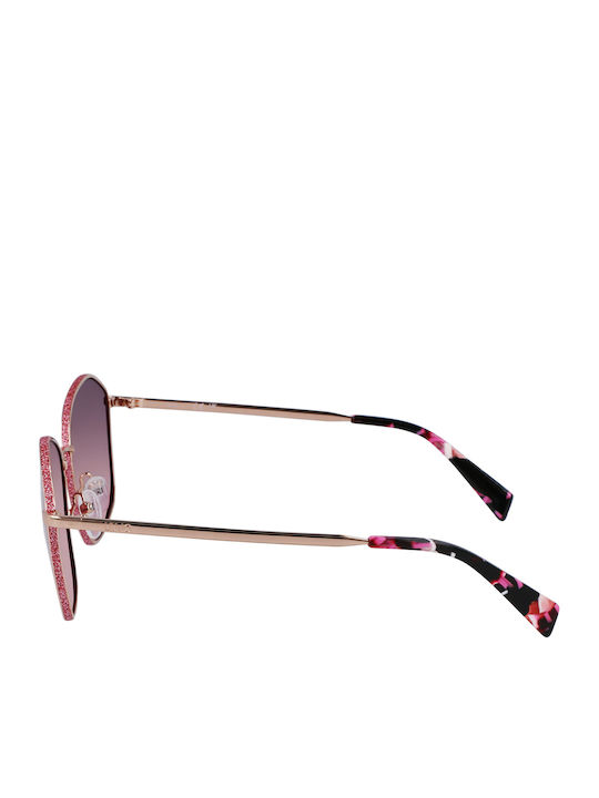 Liu Jo Women Sunglasses With Pink Metallic Frame And Pink Lens