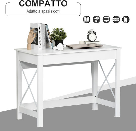 Γραφείο Υπολογιστή 105x50x76εκ. Λευκό