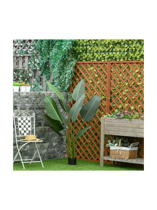 Homcom Artificial Banana Tree 160 cm Pot 10 Realistic Leaves Tropical Decorative Plant Indoor Outdoor Green 830-442