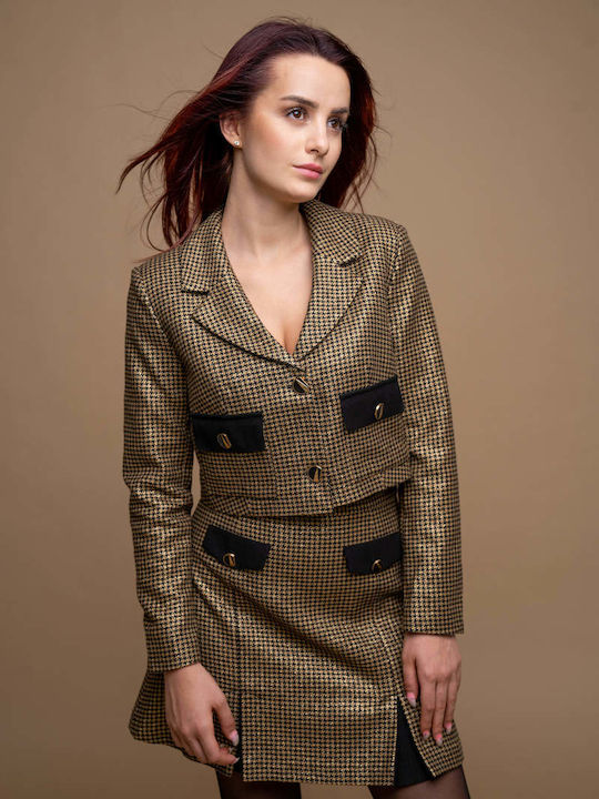 Mini Damenrock Gold Pepita
