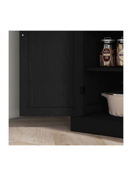 Wand Küchenschrank Schwarz 76x40.5x184cm