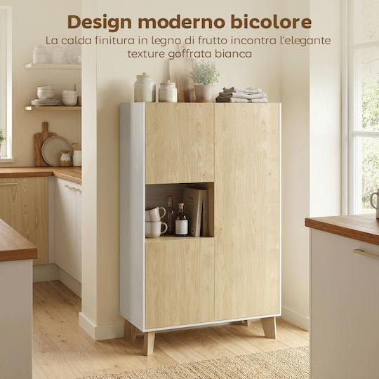 Bodenständiger Küchenschrank Weiß 80x40x135cm