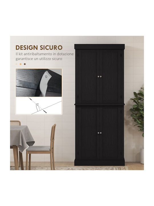 Wand Küchenschrank Schwarz 76x40.5x184cm