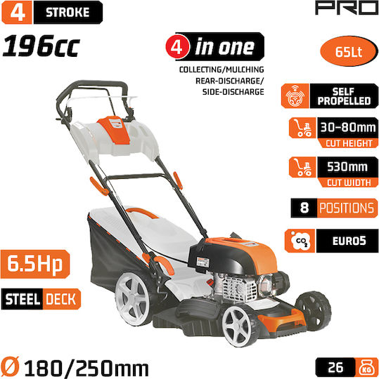 Nakayama Pro PM5530 Mașină de Tuns Iarbă Autopropulsată pe Benzină 6.5cp/196cc