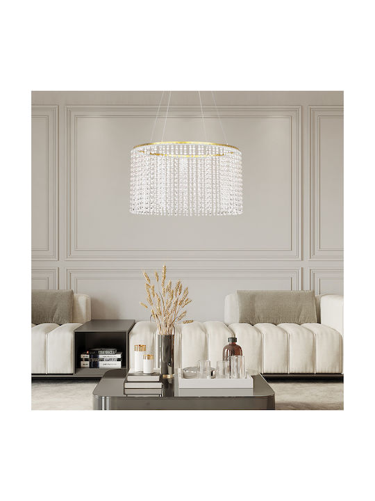 Viokef Sol Hängelampe Gold mit Kristallen 50x118.5cm.