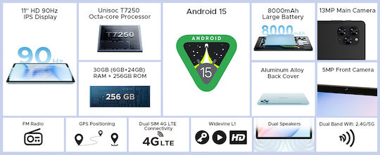 Doogee Tab G6 4G 11 Zoll (6GB/256GB) Graue