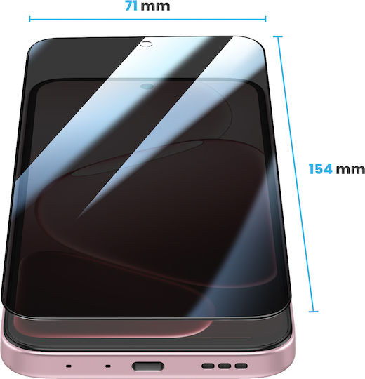 Avizar Gehärtetes Glas Oppo A6 Datenschutz Filter Transparent Schwarz