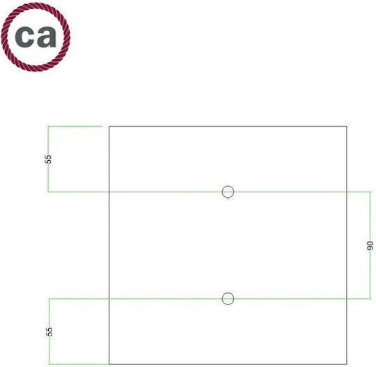 Ceiling Rose White 20x20cm 2 Holes Creative Cables Rose-one 150185 Cubalux 150185 White