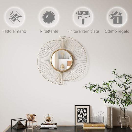 HomCom 83C-176V00GD Καθρέπτης Χρυσός Διαμέτρου 60cm HomCom 83C-176V00GD Καθρέπτης Χρυσός Διαμέτρου 60cm