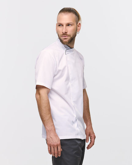Ayo Μπλούζα Σεφ Unisex Λευκή με Κοντό Μανίκι Dennis