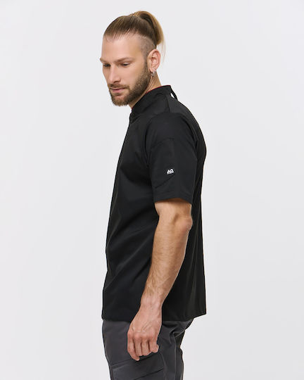 Ayo Bluse Koch Unisex Schwarz mit Kurzärmelig