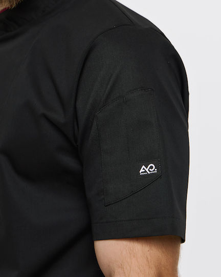 Ayo Bluse Koch Unisex Schwarz mit Kurzärmelig