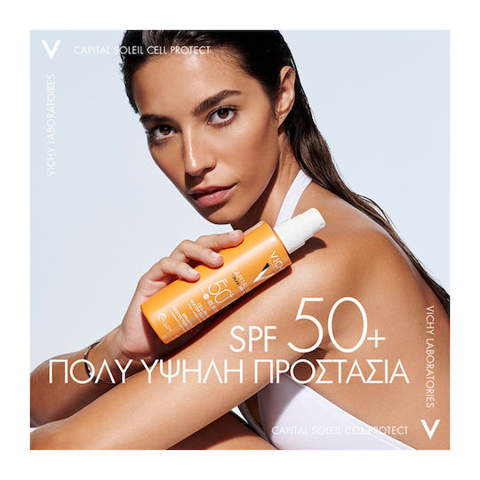 Vichy Capital Soleil Cell Protect Water Fluid Cremă de Protecție Solară pentru Corp SPF50 sub Formă de Spray 200ml