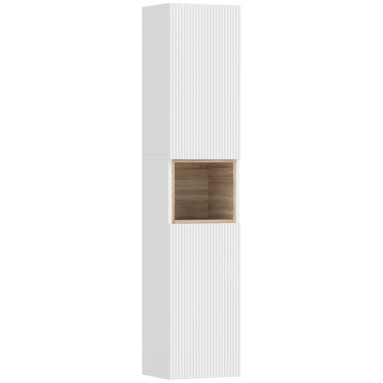 HomCom Bathroom Cabinet 30x24x140cm Natural Wood