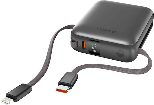 Swissten Power Bank 10000mAh 22.5W με Θύρα USB-C Power Delivery Ασημί