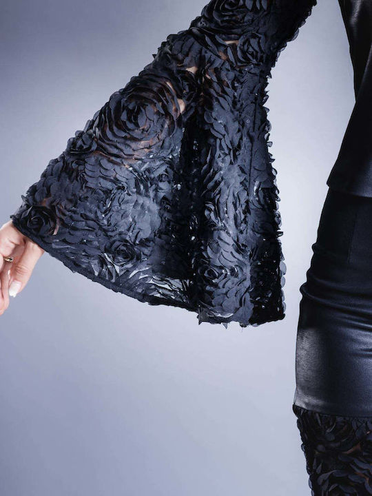 Damen Lederhose Schwarz