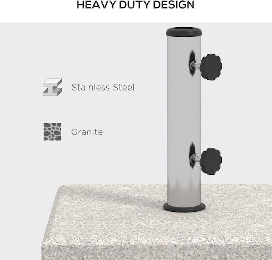 Outsunny Umbrella Stand Metallic Gray 3.2x3.2x38cm