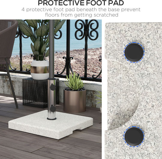 Outsunny Umbrella Stand Metallic Gray 3.2x3.2x38cm