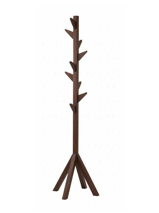 SteweHome Wooden Brown Coat Rack 175cm