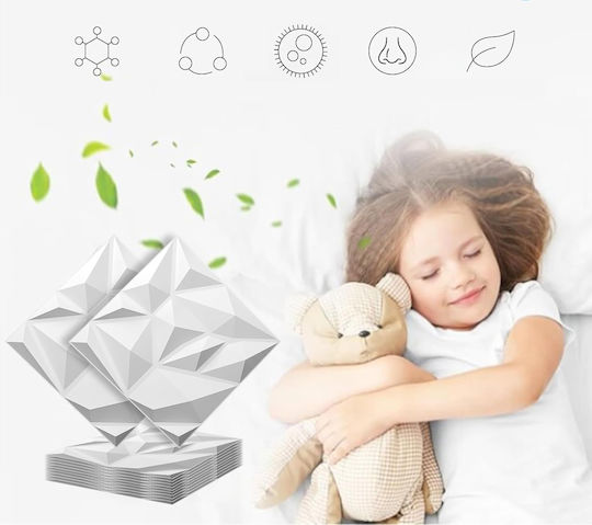 3D Стенен Панел От PVC Бял 30x30см 100 Бройки