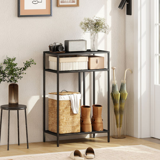 HomCom Konsolentisch Metall Schwarz Länge 55cm Breite 30cm Höhe 85cm