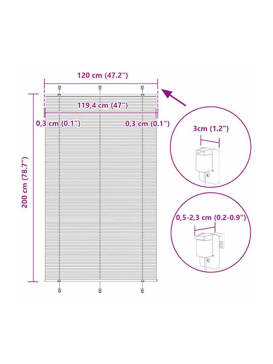 vidaXL Rollos Partieller Blackout Burgundisch P120xH200cm 4015266