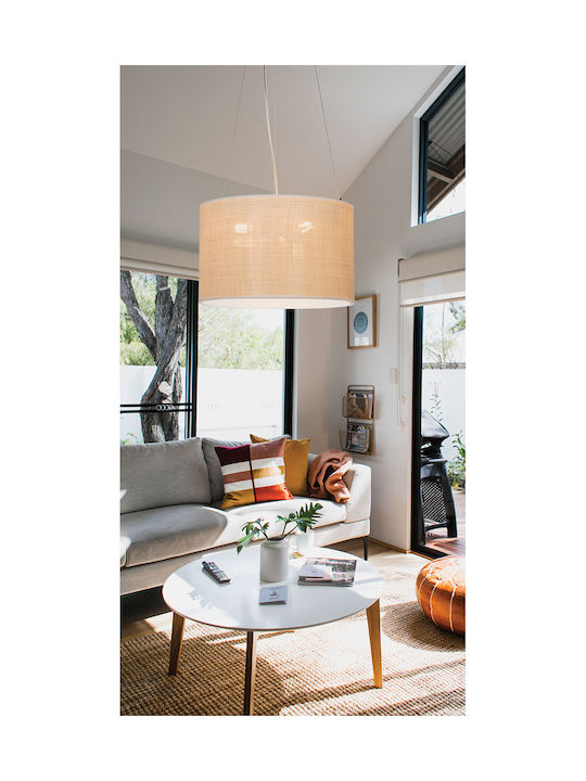 Viokef Amanda Ceiling Mount Light 40cm Beige with Socket E27