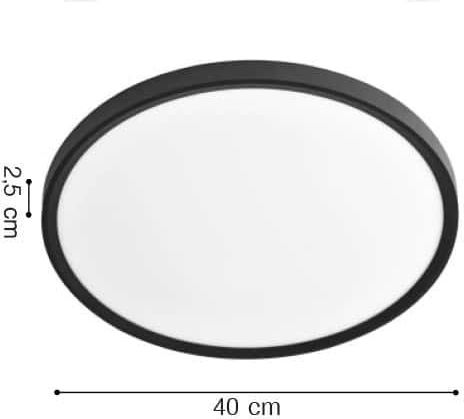 Inlight Plafonieră de Tavan 40 cm Argintie cu LED Integrat