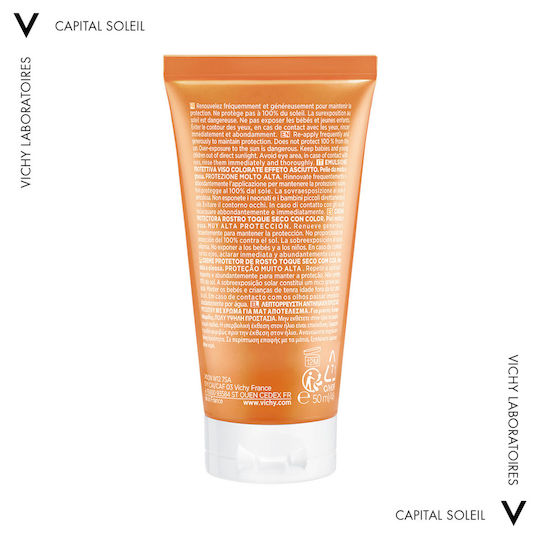 Vichy BB Mattifying Dry Touch Wasserdicht Sonnencreme Creme Gesicht SPF50 mit Farbe 50ml