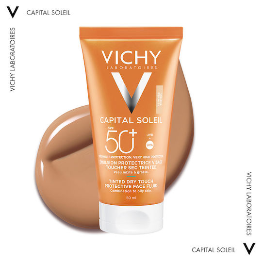 Vichy BB Mattifying Dry Touch Wasserdicht Sonnencreme Creme Gesicht SPF50 mit Farbe 50ml