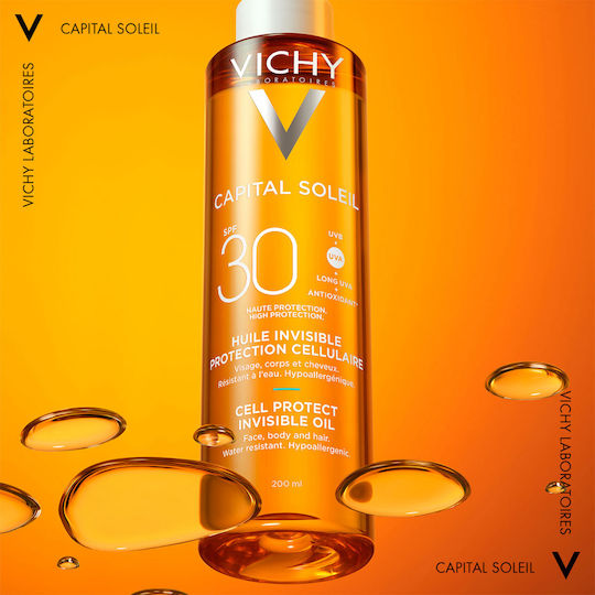 Vichy Capital Soleil Cell Protect Αδιάβροχο Αντηλιακό Λάδι Προσώπου & Σώματος SPF30 200ml