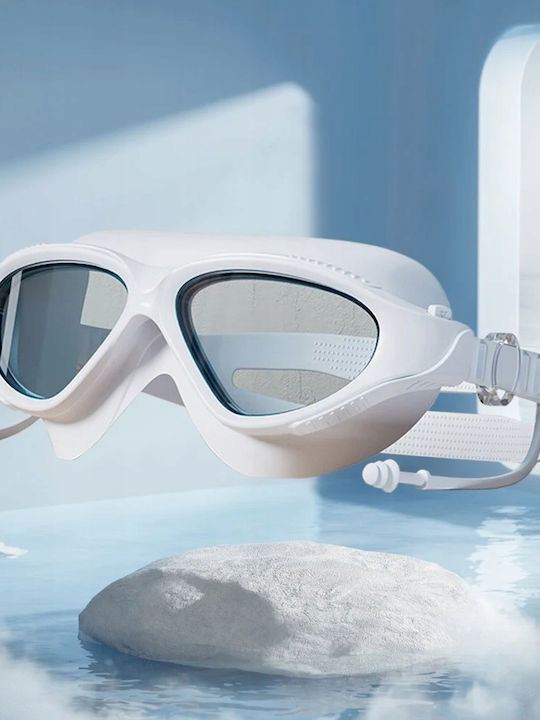 Erwachsenen Schwimmbrillen mit Blendfreien Linsen Weiß