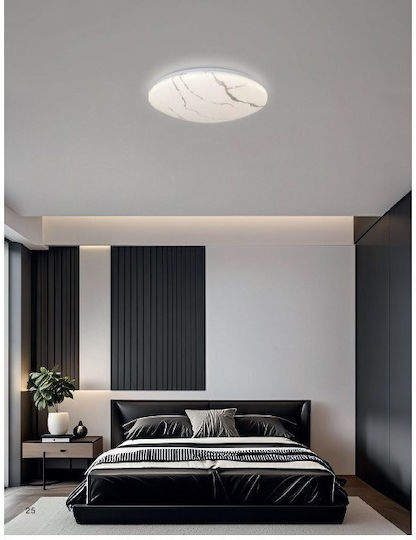 Sun Light Πλαφονιέρα Οροφής Λευκή με Ενσωματωμένο LED από Κεραμικό Υλικό και Τηλεχειριστήριο
