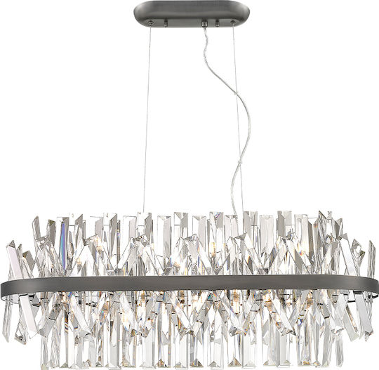 Viokef Veronica Pendant Light Silver Rail for 8 Bulbs G9 50x500x178cm